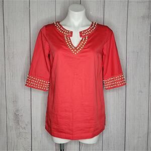 Lilly Pulitzer Coral Beaded Tunic Top, size 4